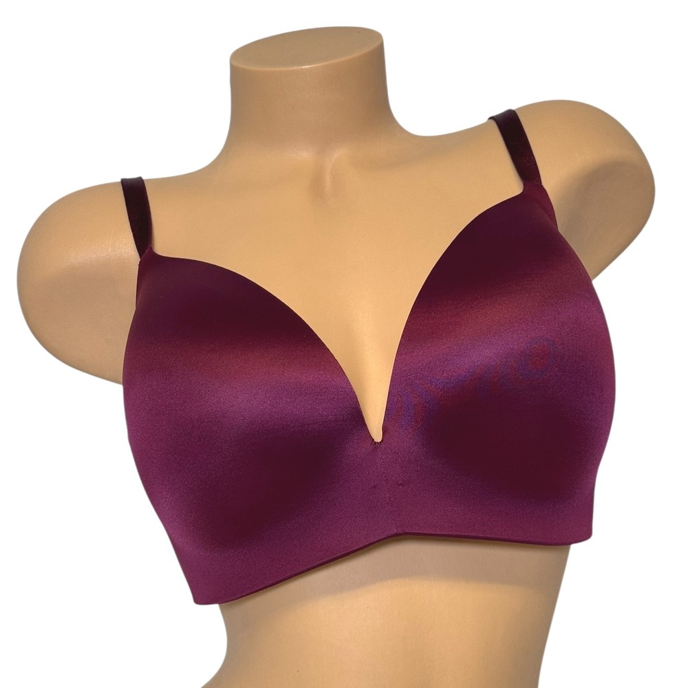 VICTORIAS SECRET 38DD So Obsessed Wireless Padded Push Up Bra Smooth Dark Plum